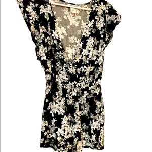 Deep v-neck romper